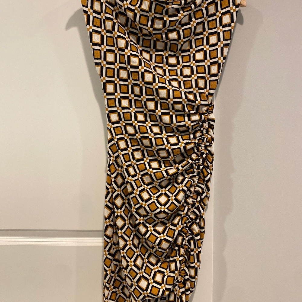 Anthropologie Cowl Neck Geometric Dress